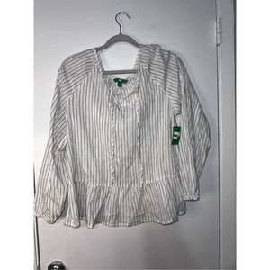 Dip Peplum Top NWOT Size L